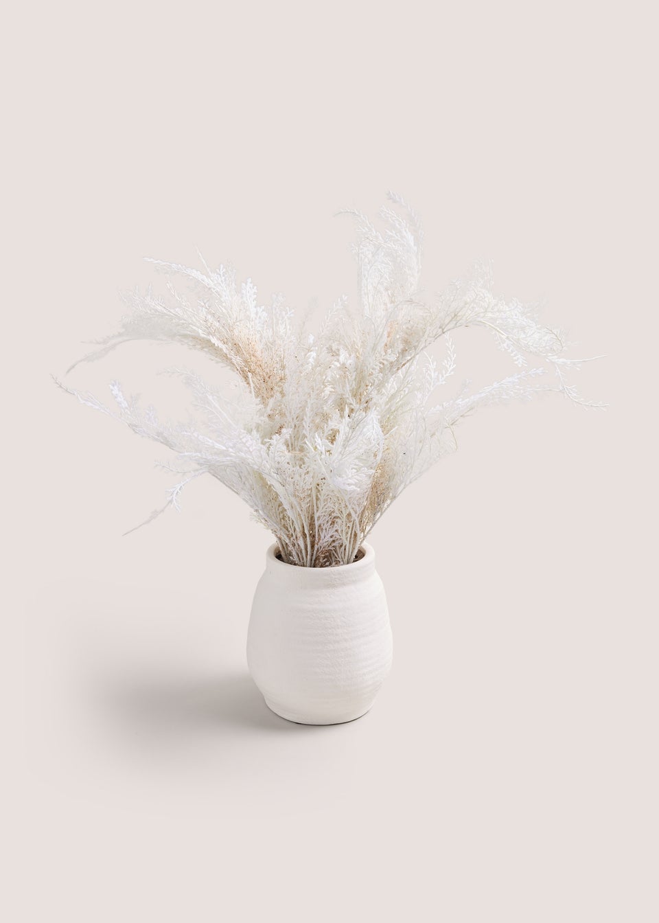 White Faux Pampas In Vase (66cm x 55cm x 48cm)