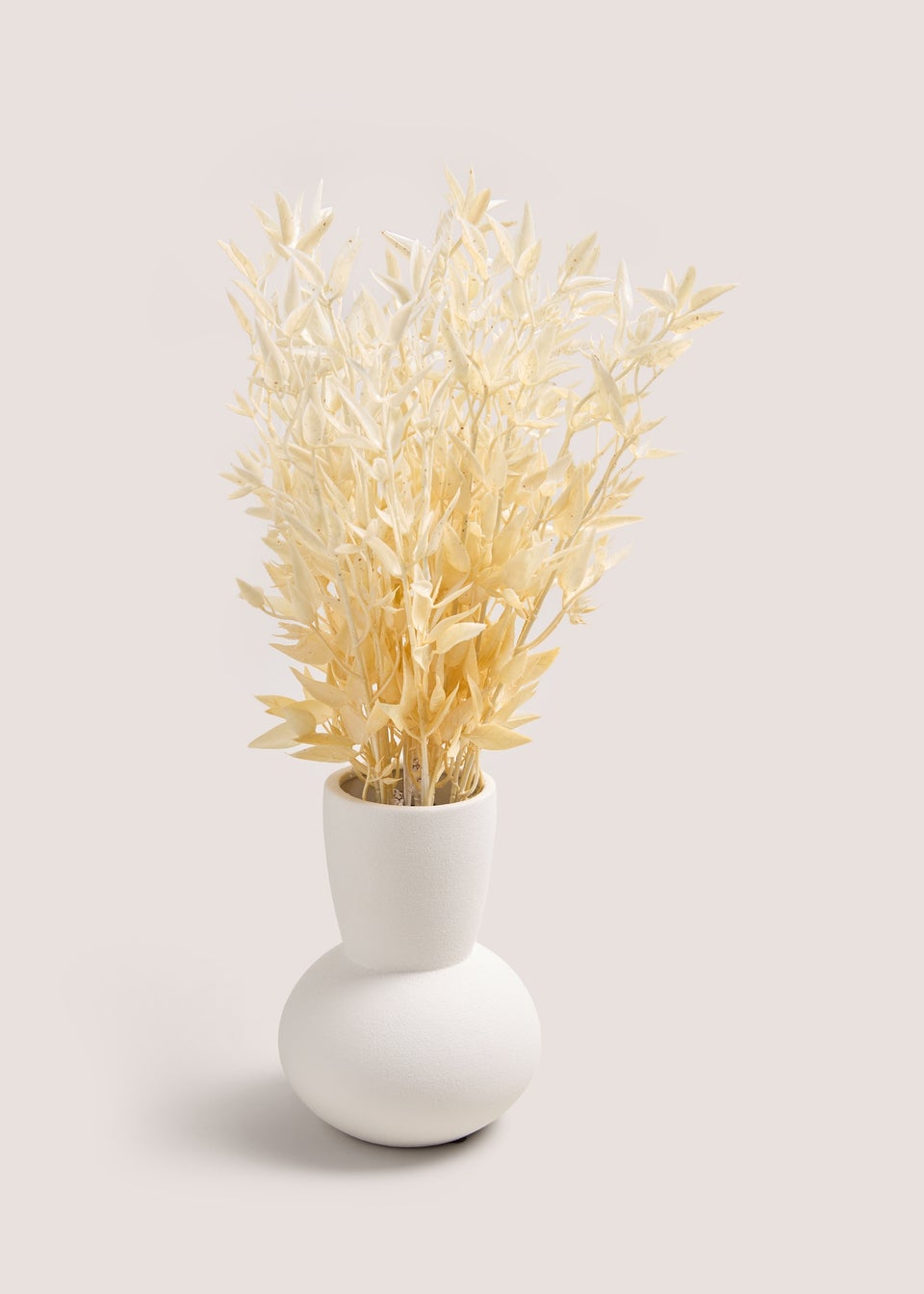 White Faux Oat In Vase (66cm x 55cm x 48cm)