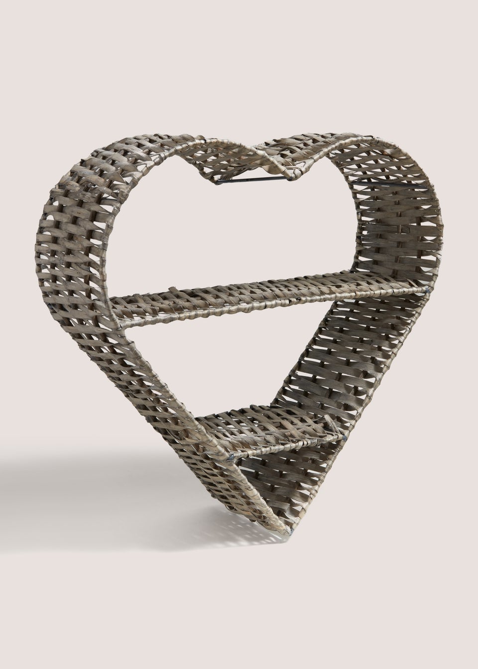 Grey Woven Heart Shelf (35cm x 35cm x 13cm)