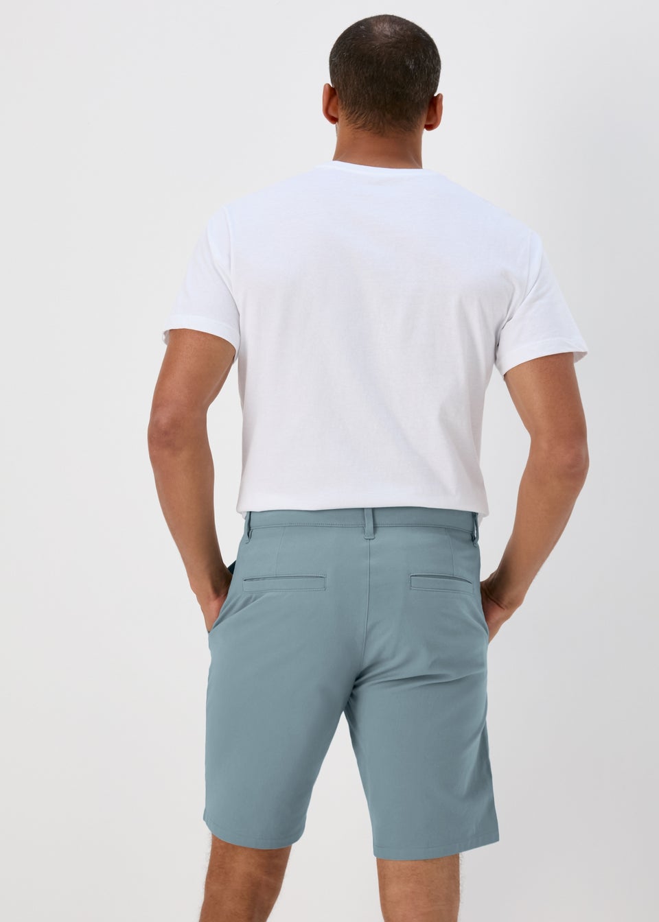 Blue Straight Chino Shorts
