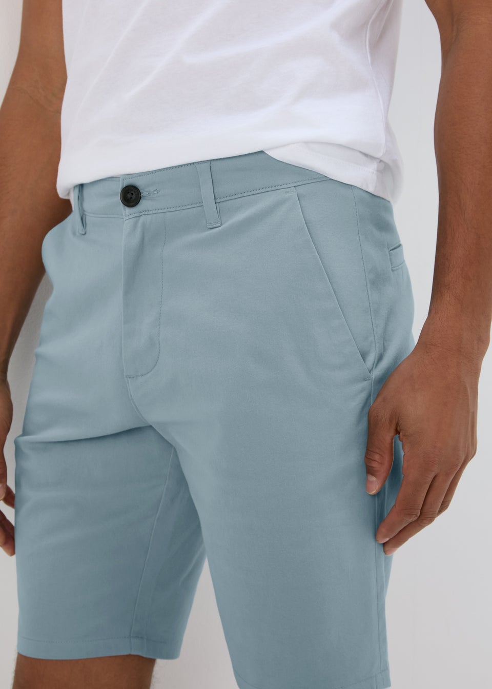 Blue Straight Fit Chino Shorts