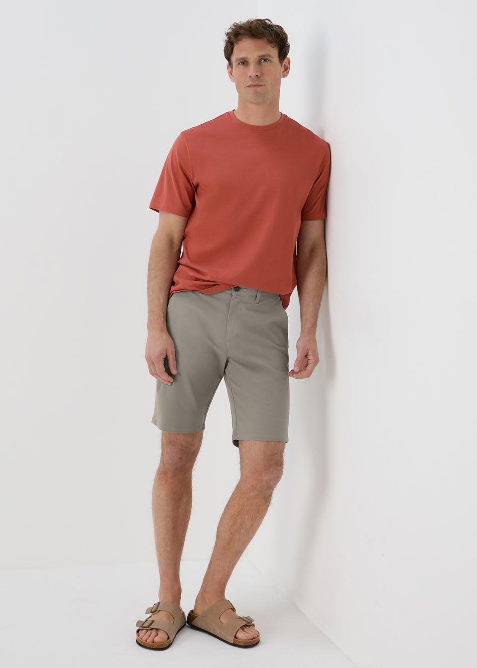 Mushroom Straight Fit Chino Shorts