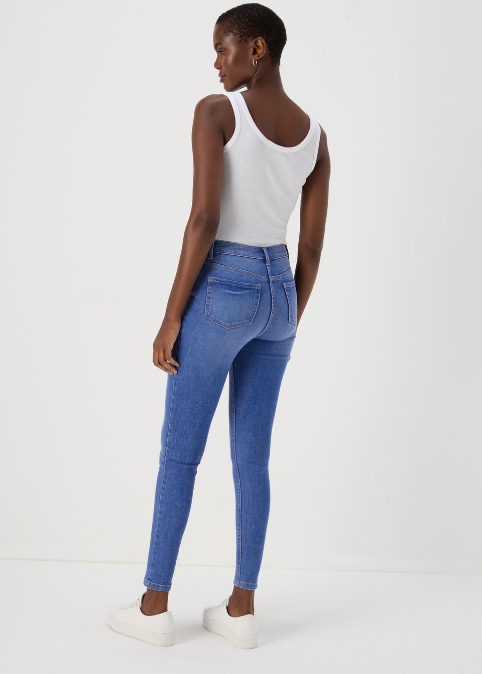 Bright Blue Washed Skinny Jeans