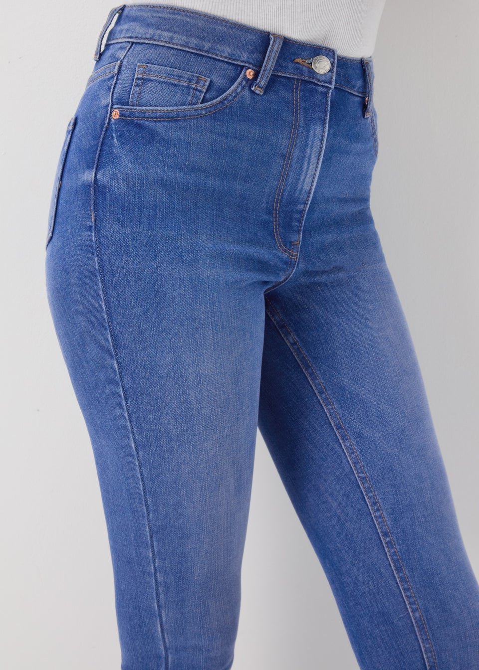 Bright Blue Washed Skinny Jeans