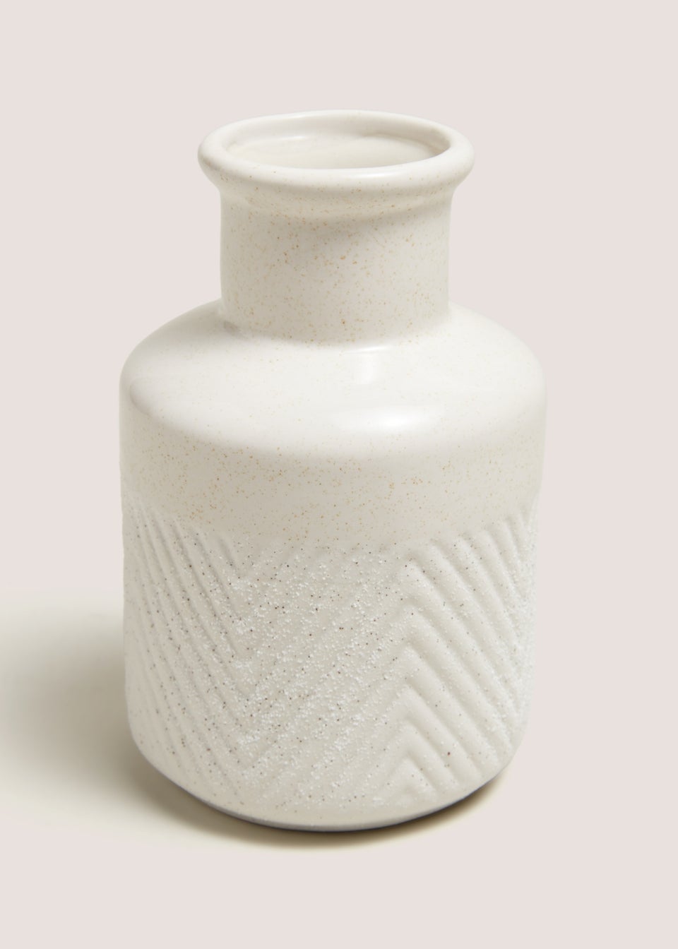 White Mini Speckled Pattern Ceramic Vase (15.5cm x 10cm x 10cm)