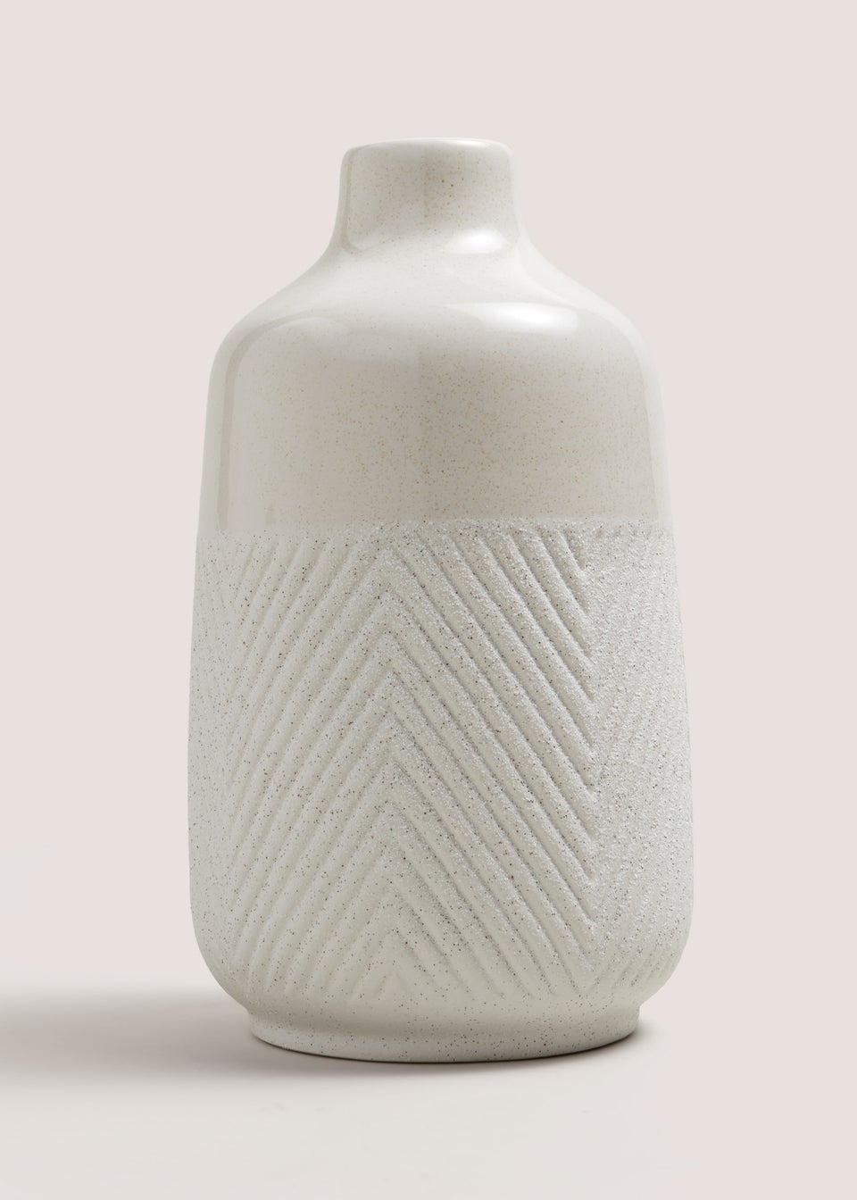 White Speckled Pattern Ceramic Vase (30cm x 17cm x 17cm)