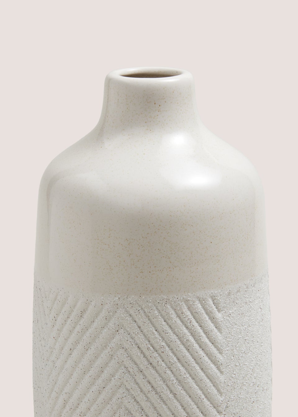 White Speckled Pattern Ceramic Vase (30cm x 17cm x 17cm)
