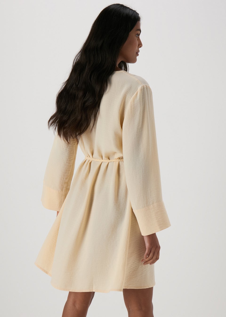 JDY Cream V Neck Belt Dress
