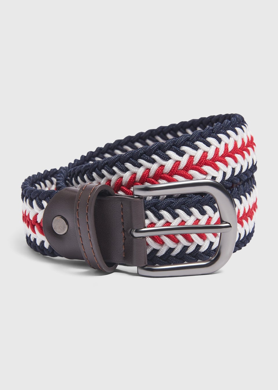 Red Tricolour Woven Stretch Belt