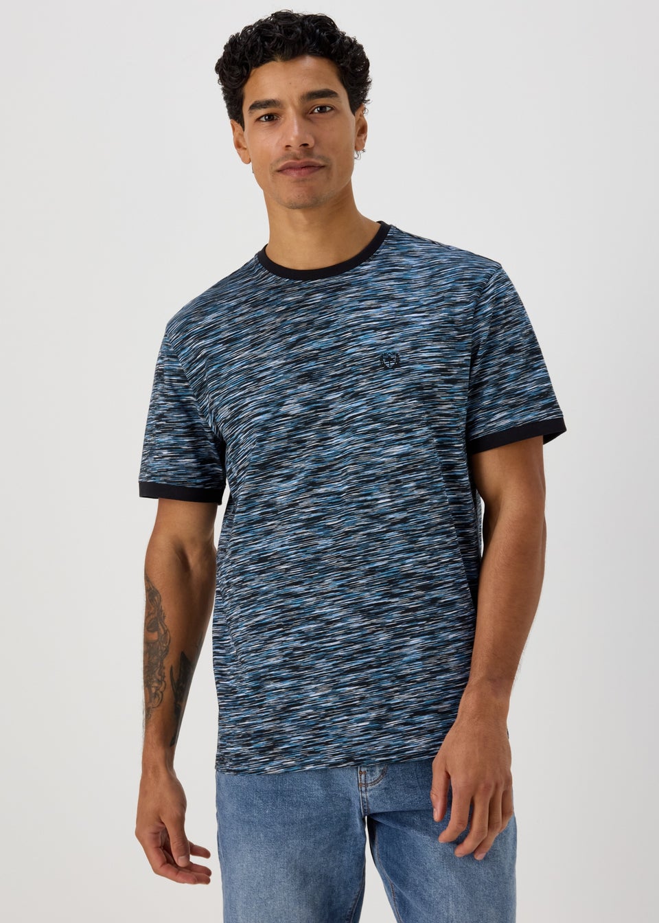 Navy & Blue Space Dye T-Shirt