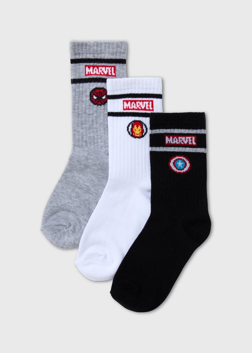 Marvel Boys 3 Pack Multicoloured Socks (2-12yrs)