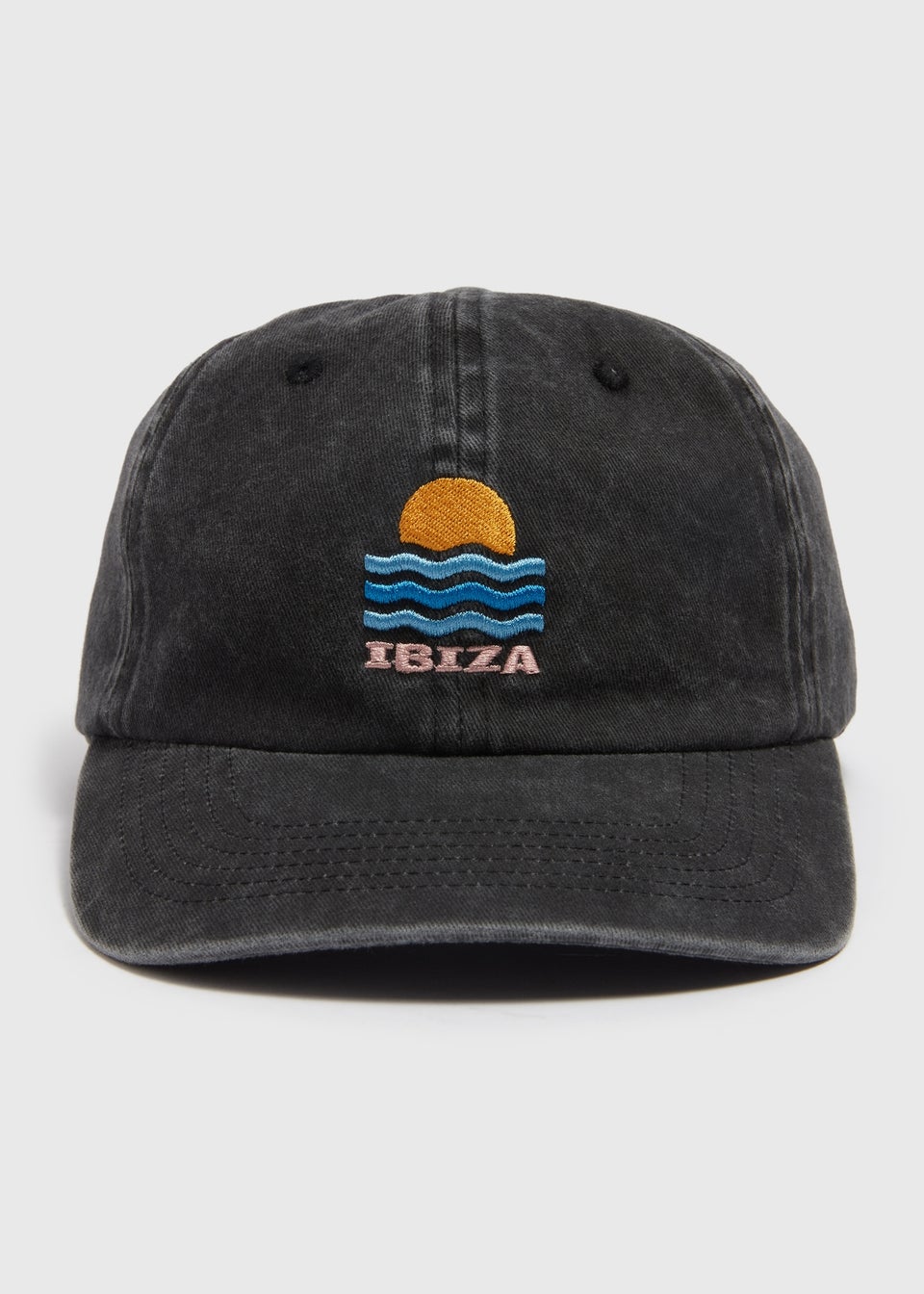Black Acid Wash Ibiza Baseball Cap