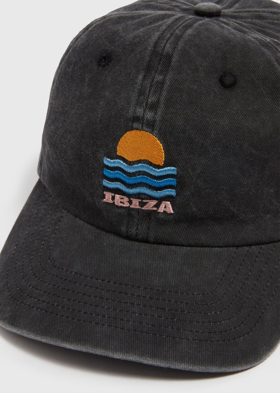 Black Acid Wash Ibiza Baseball Cap