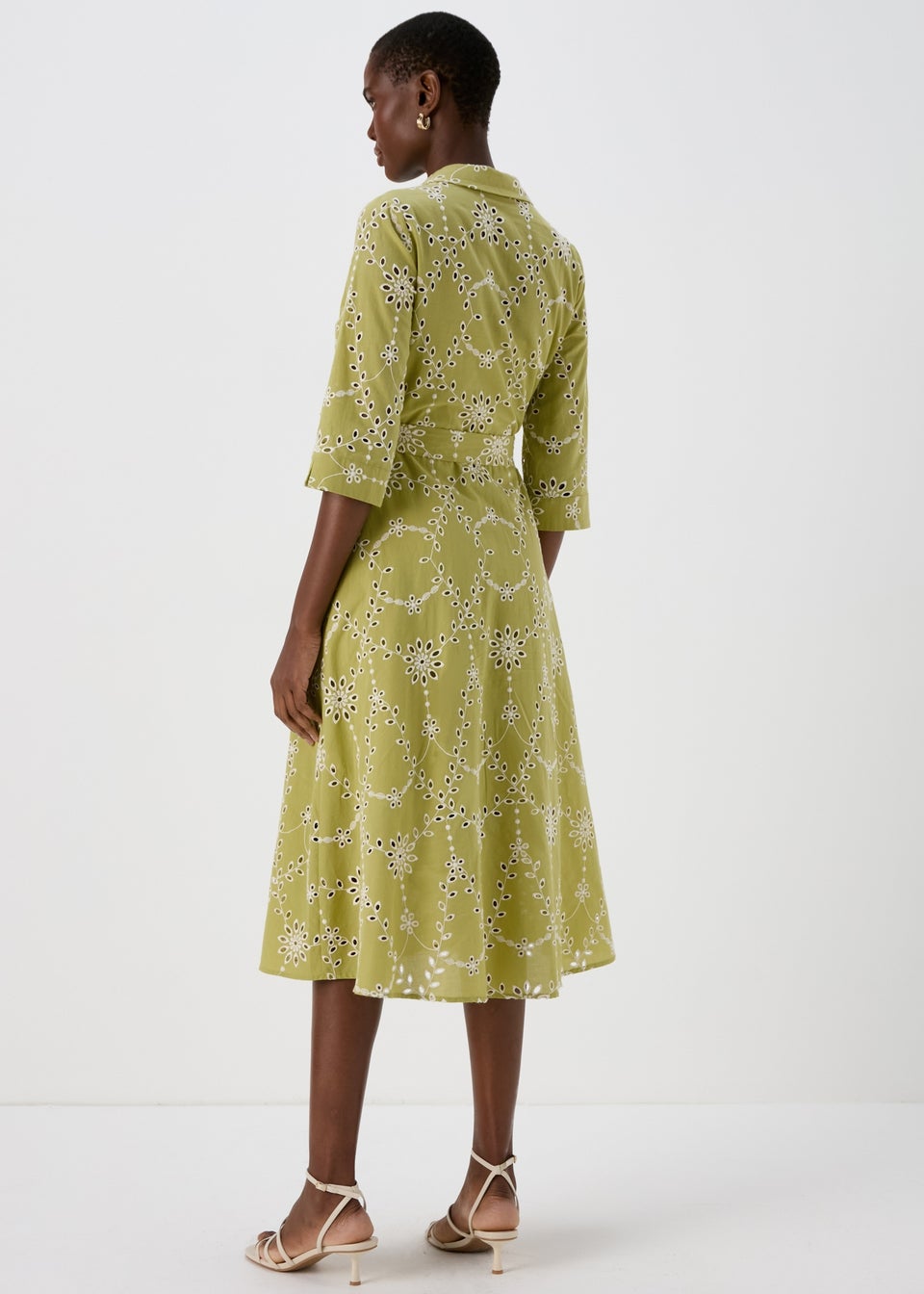 Et Vous Lime Shiffley 3/4 Sleeve Dress