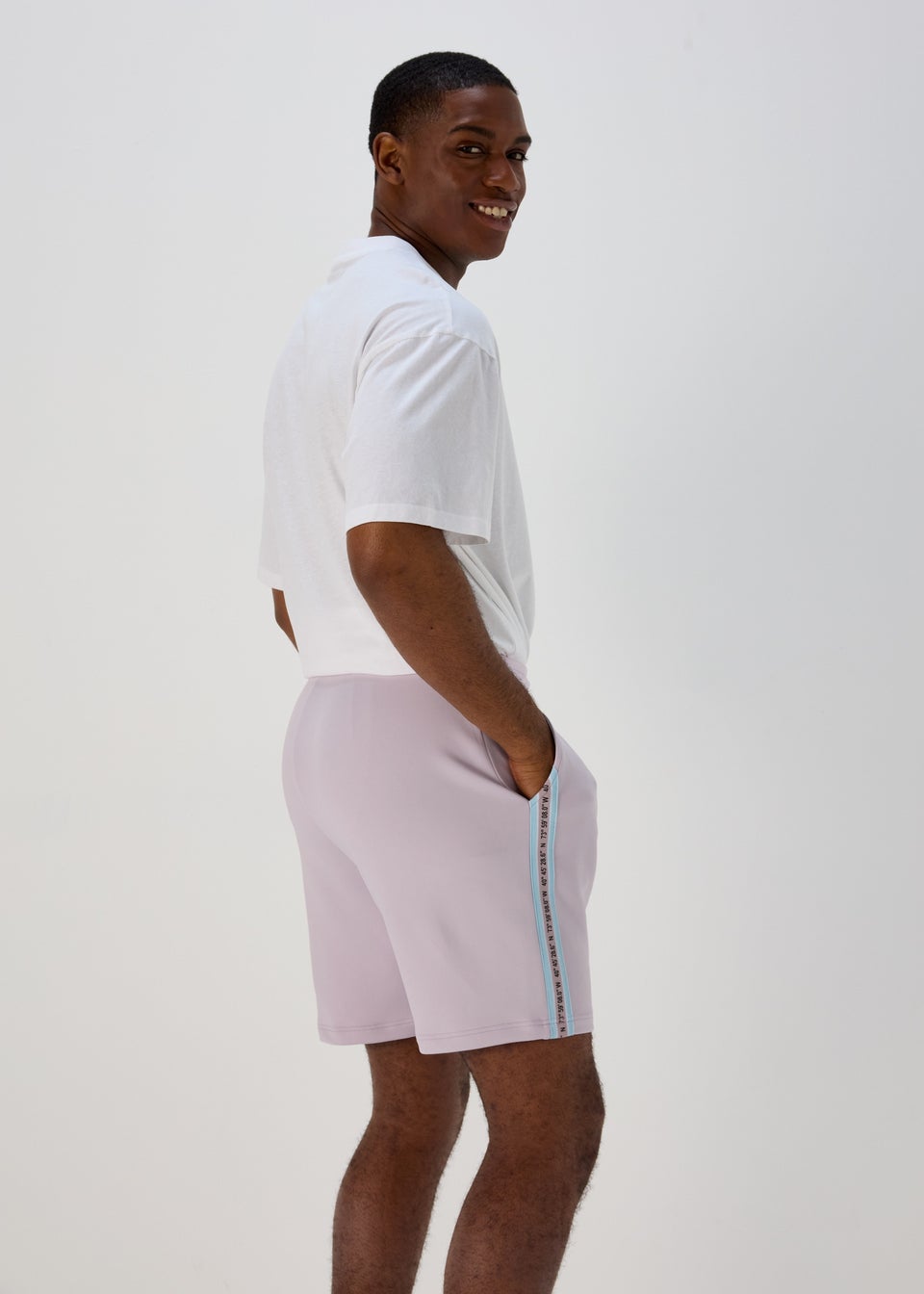 Lilac Tape Jogger Shorts Matalan