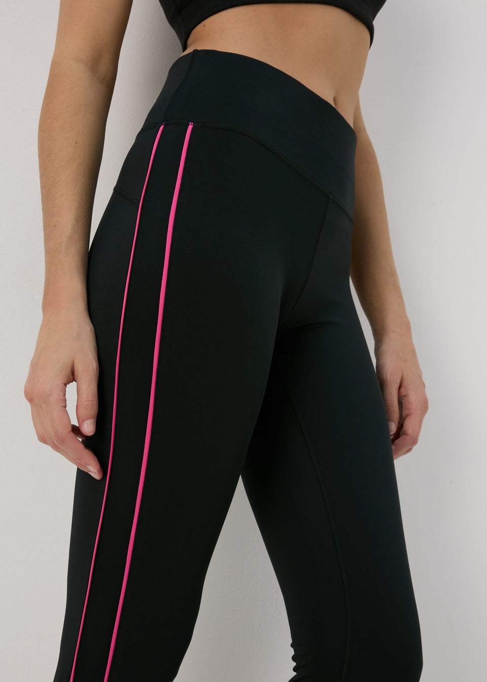 Souluxe Black Pink & Lilac Side Stripe Leggings