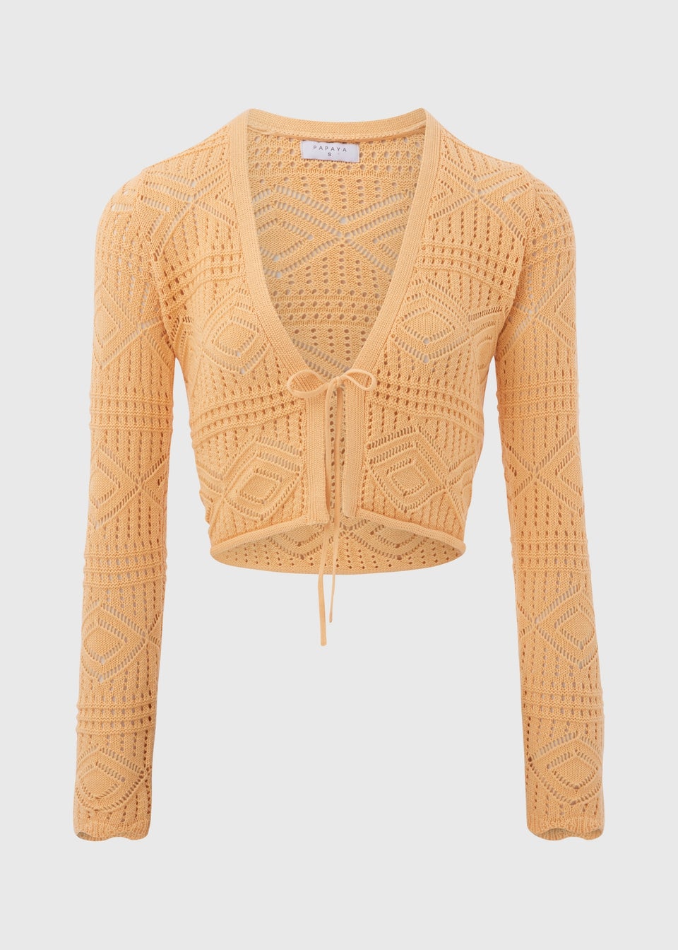 Apricot Tie Front Cardigan