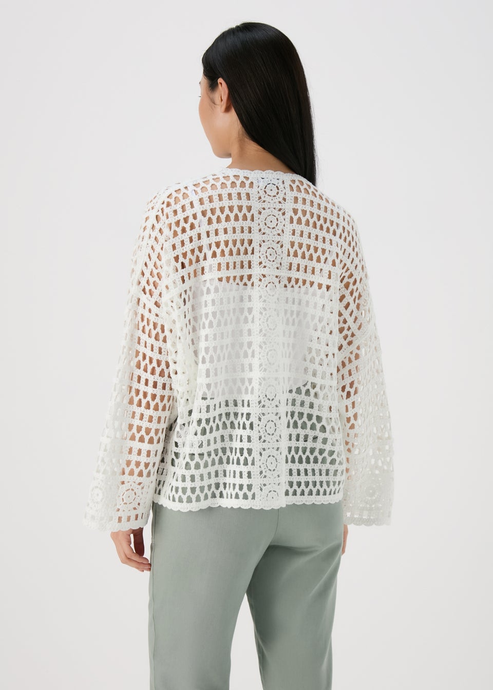 White Crochet Cardigan
