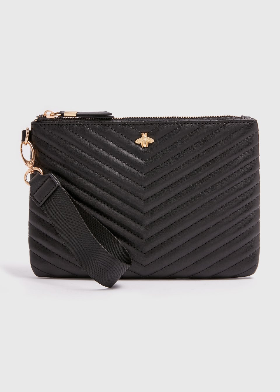 Black Pouch Gold Bee Bag