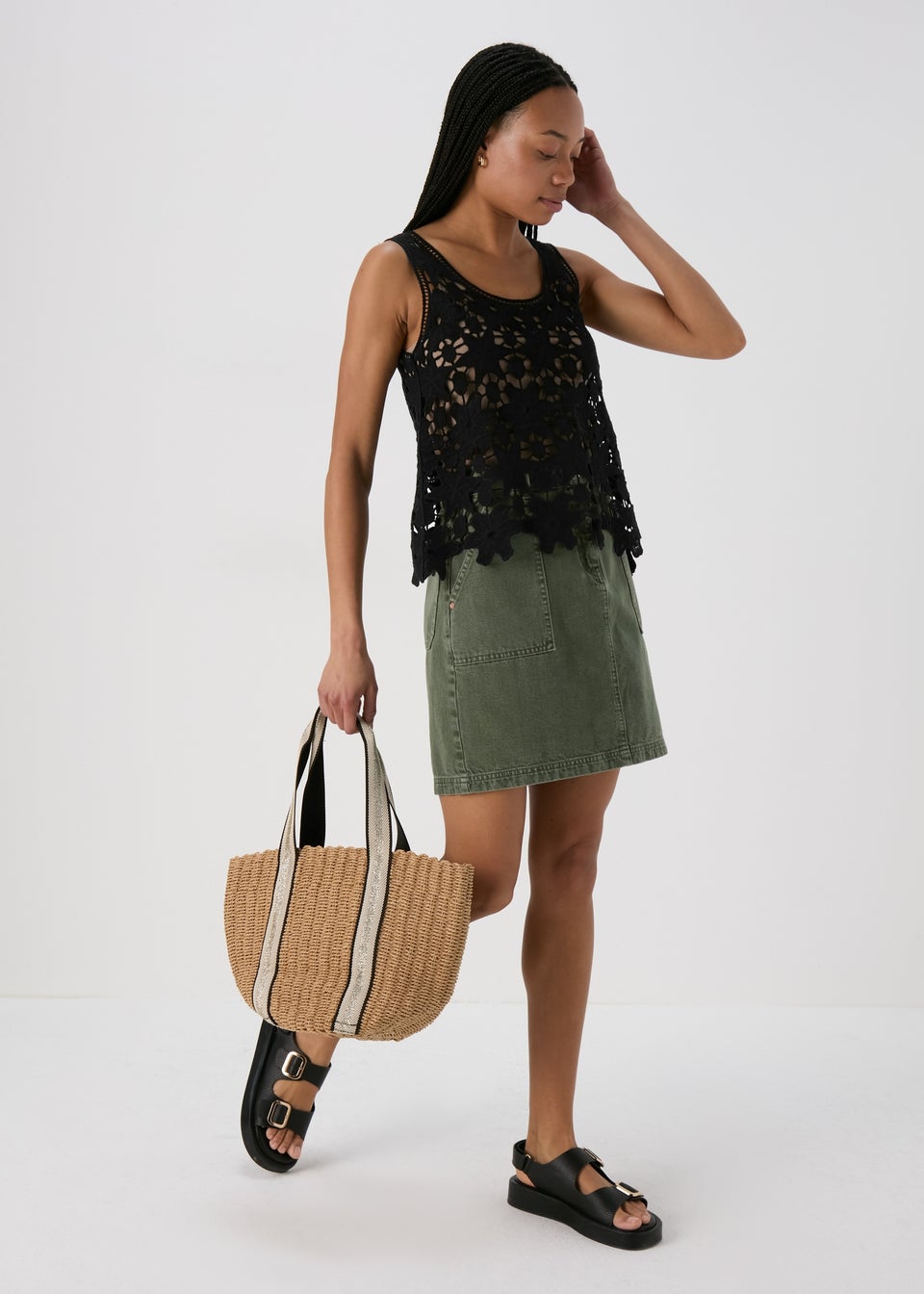 Black Unlined Lace Vest