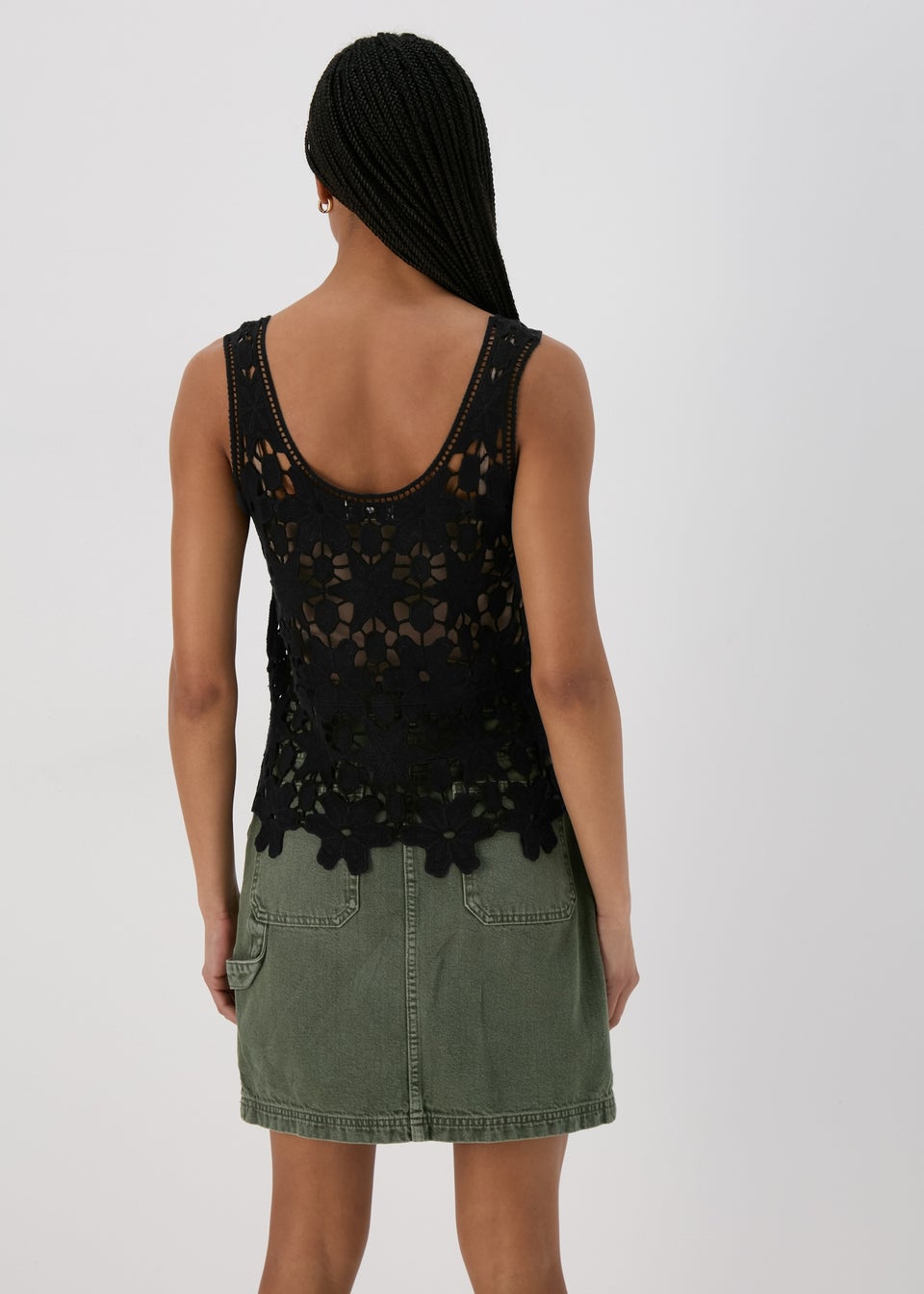 Black Unlined Lace Vest