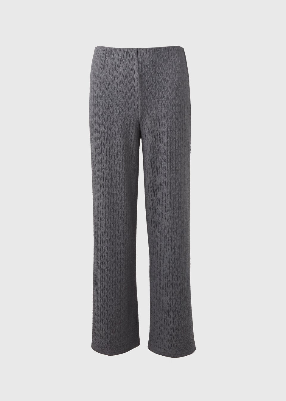 Papaya Petite Grey Textured Wide Leg Co Ord Trousers