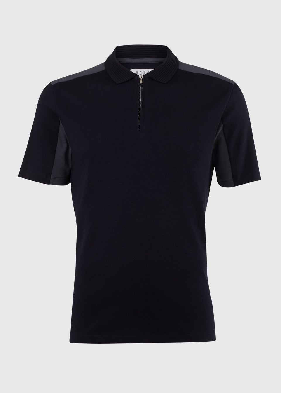 Navy Interlock Panel Polo Shirt