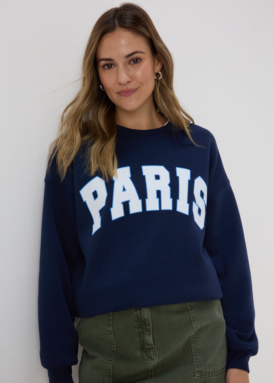 Papaya Petite Navy Paris Sweatshirt