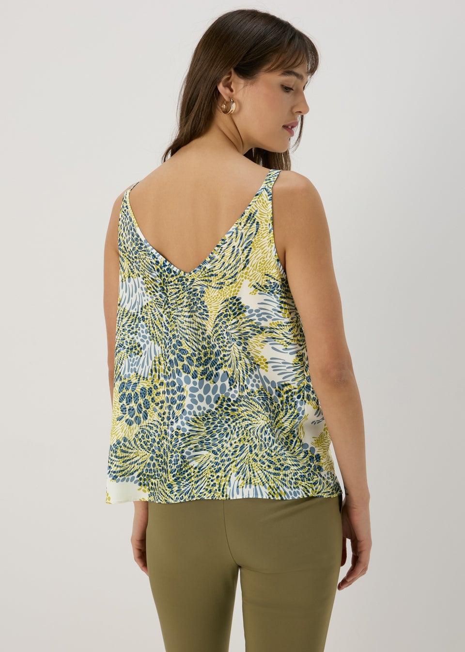 Et Vous Green Abstract Print Cami Top