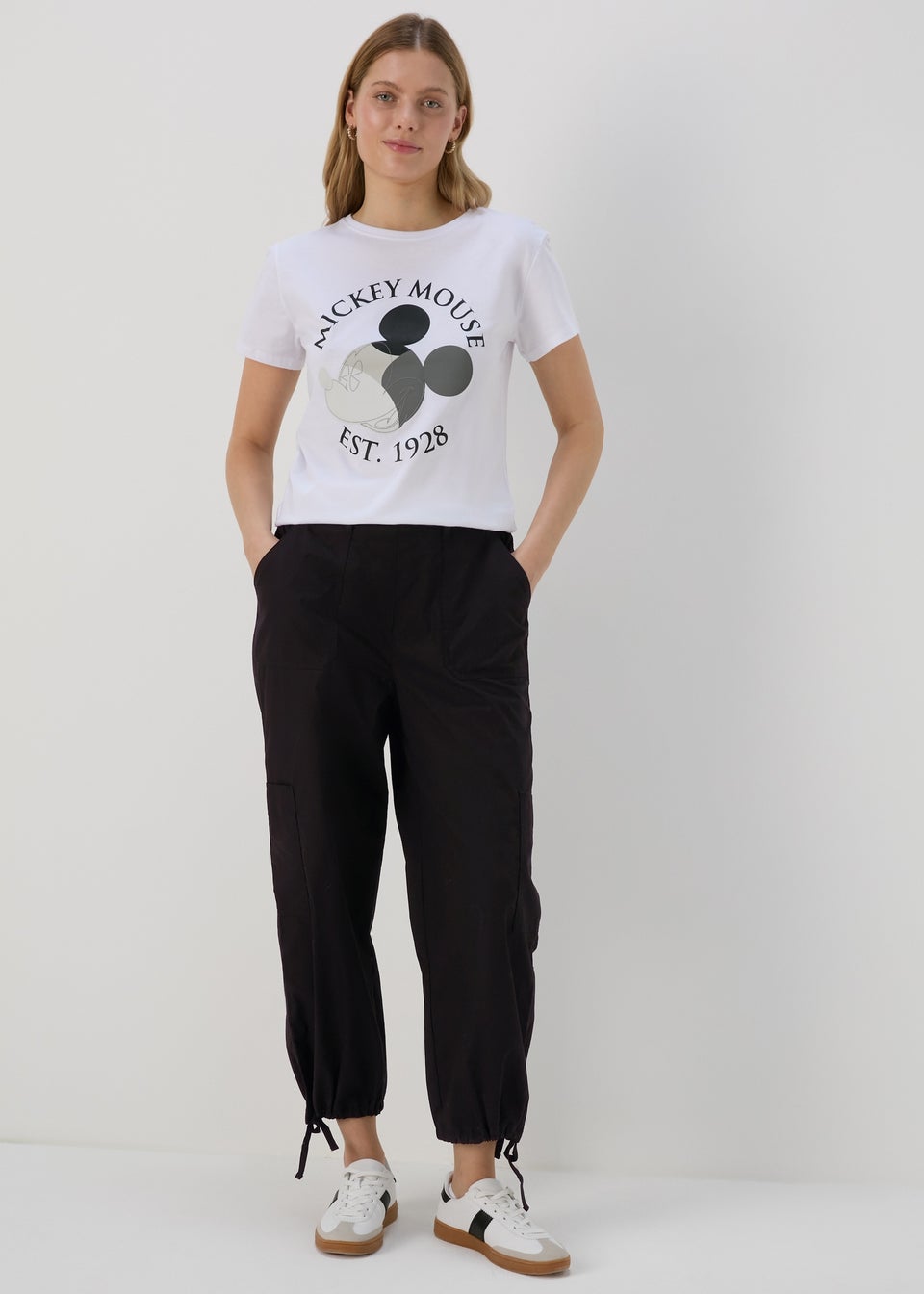 Black Poplin Crop Trousers