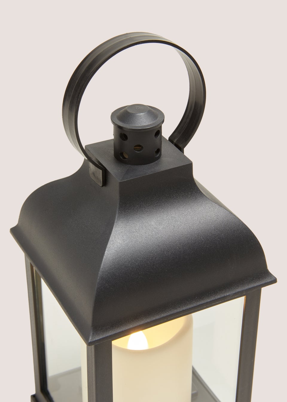 Black Mini Plastic Lantern (22cm x 10cm x 10cm)