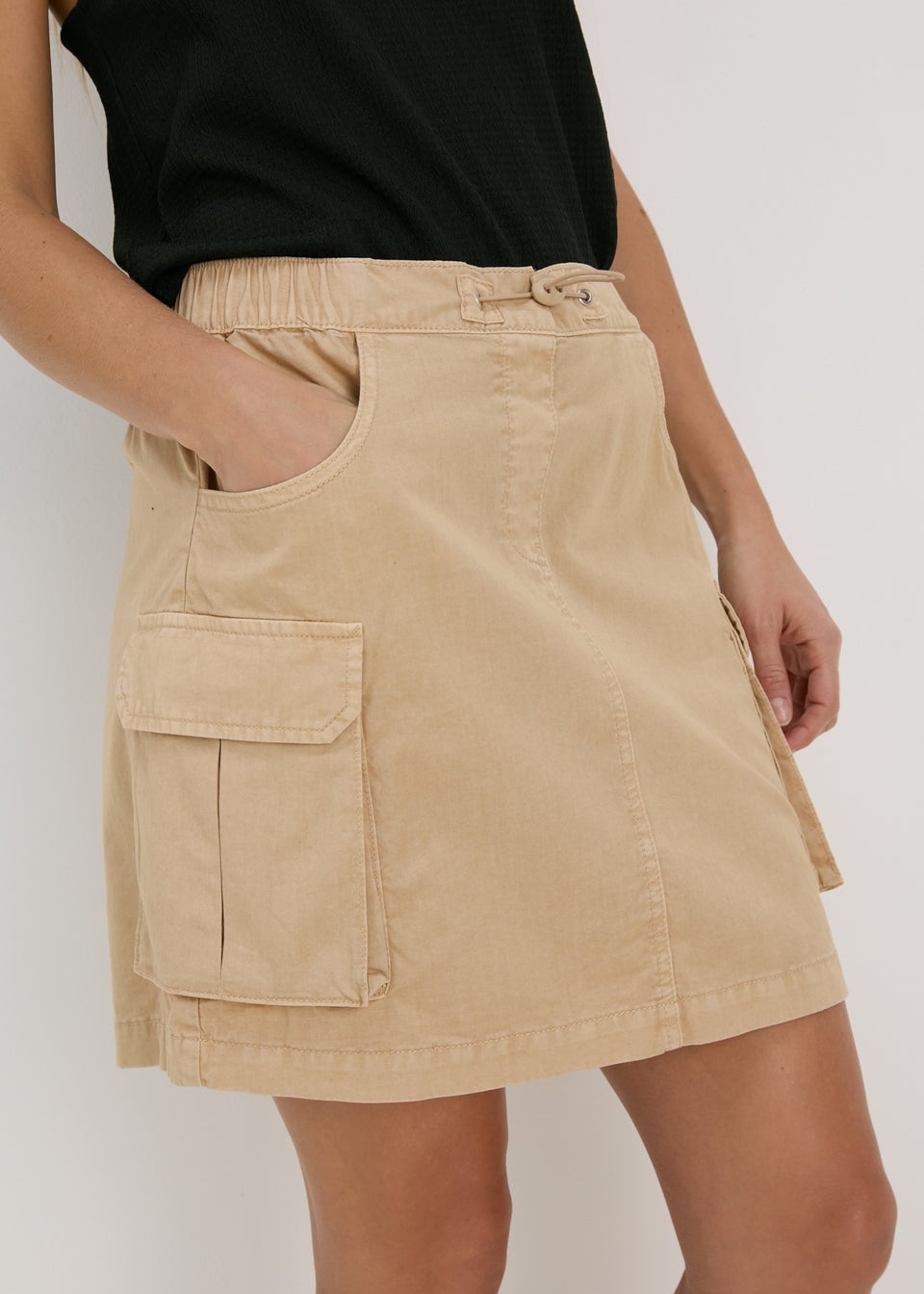 Papaya Petite Stone Cargo Mini Skirt