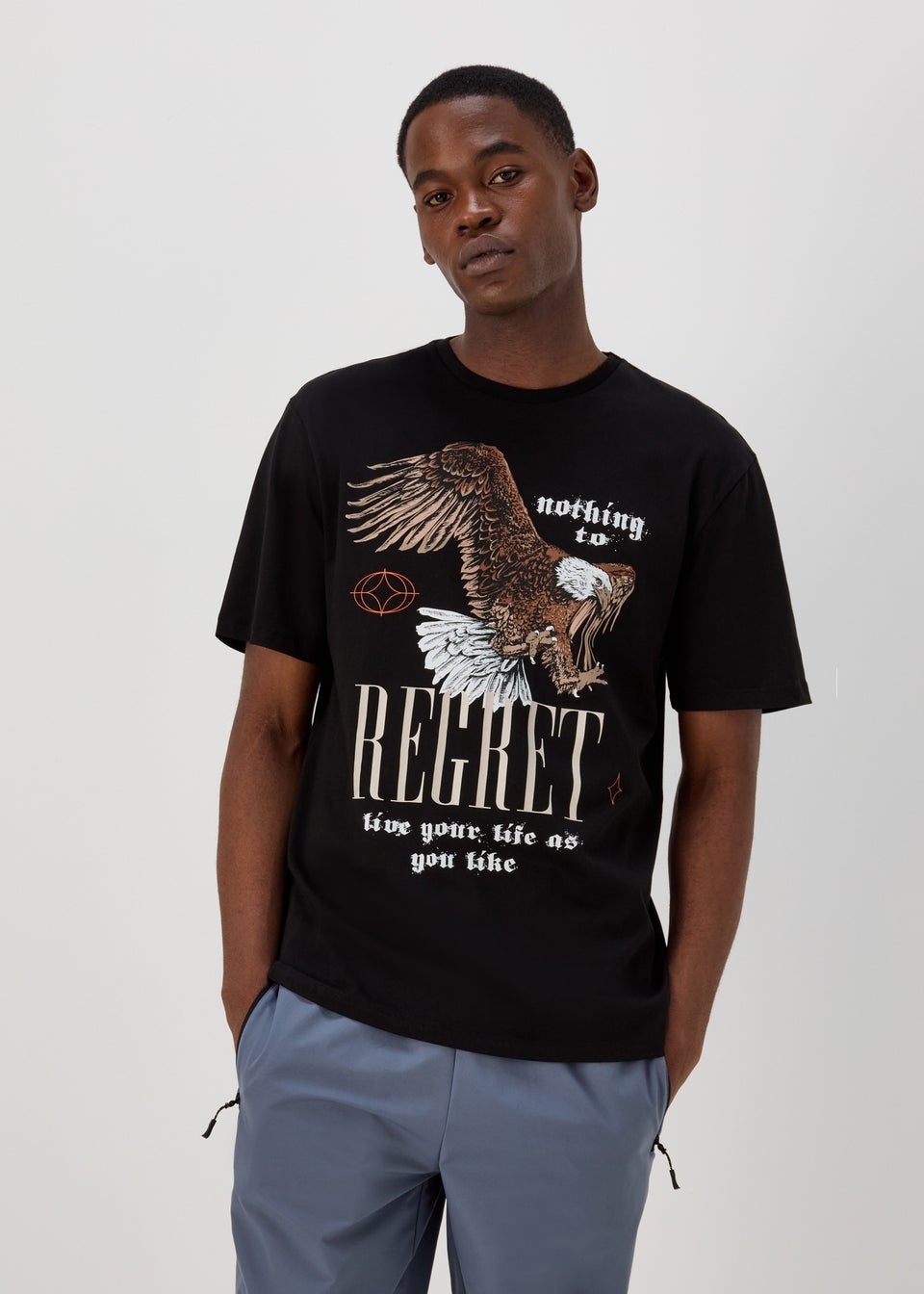 US Athletic Black Regret Eagle T-Shirt