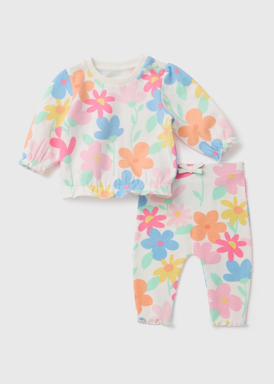Baby Multicolour Flower Sweatshirt & Leggings Set (Newborn-23mths)