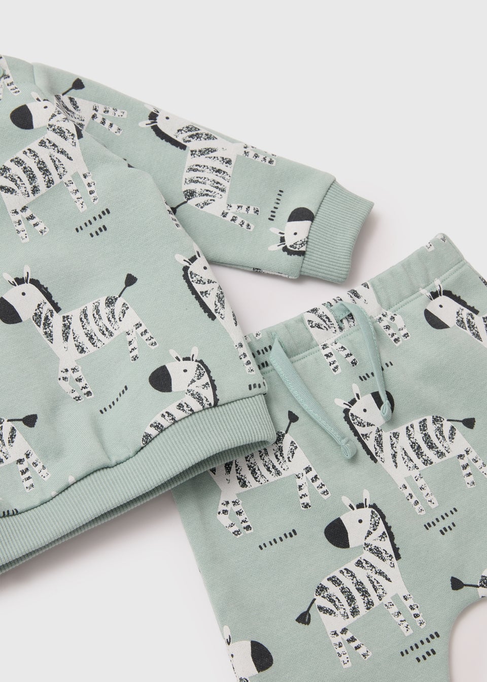 Baby Sage Zebra Print Sweatshirt & Joggers Set (Newborn-23mths)