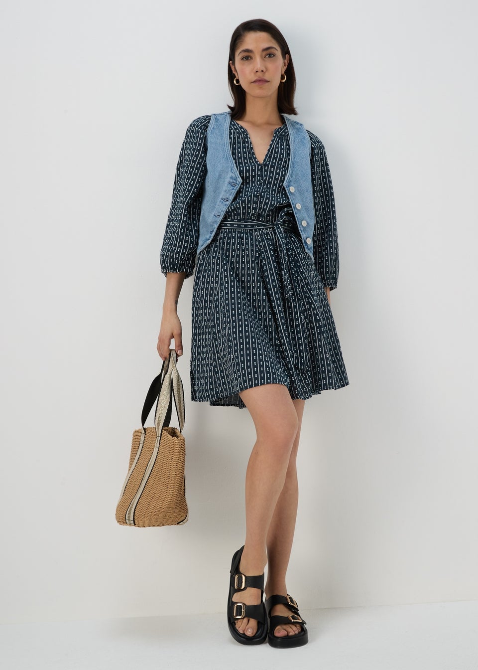 Mid Wash Denim Waistcoat
