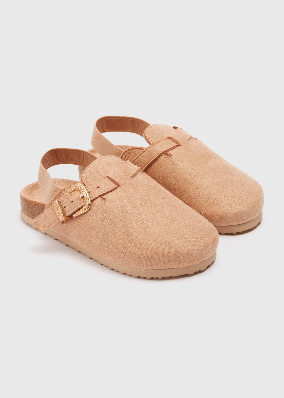 Girls Taupe Clog Mules (Younger 10- Older 5)