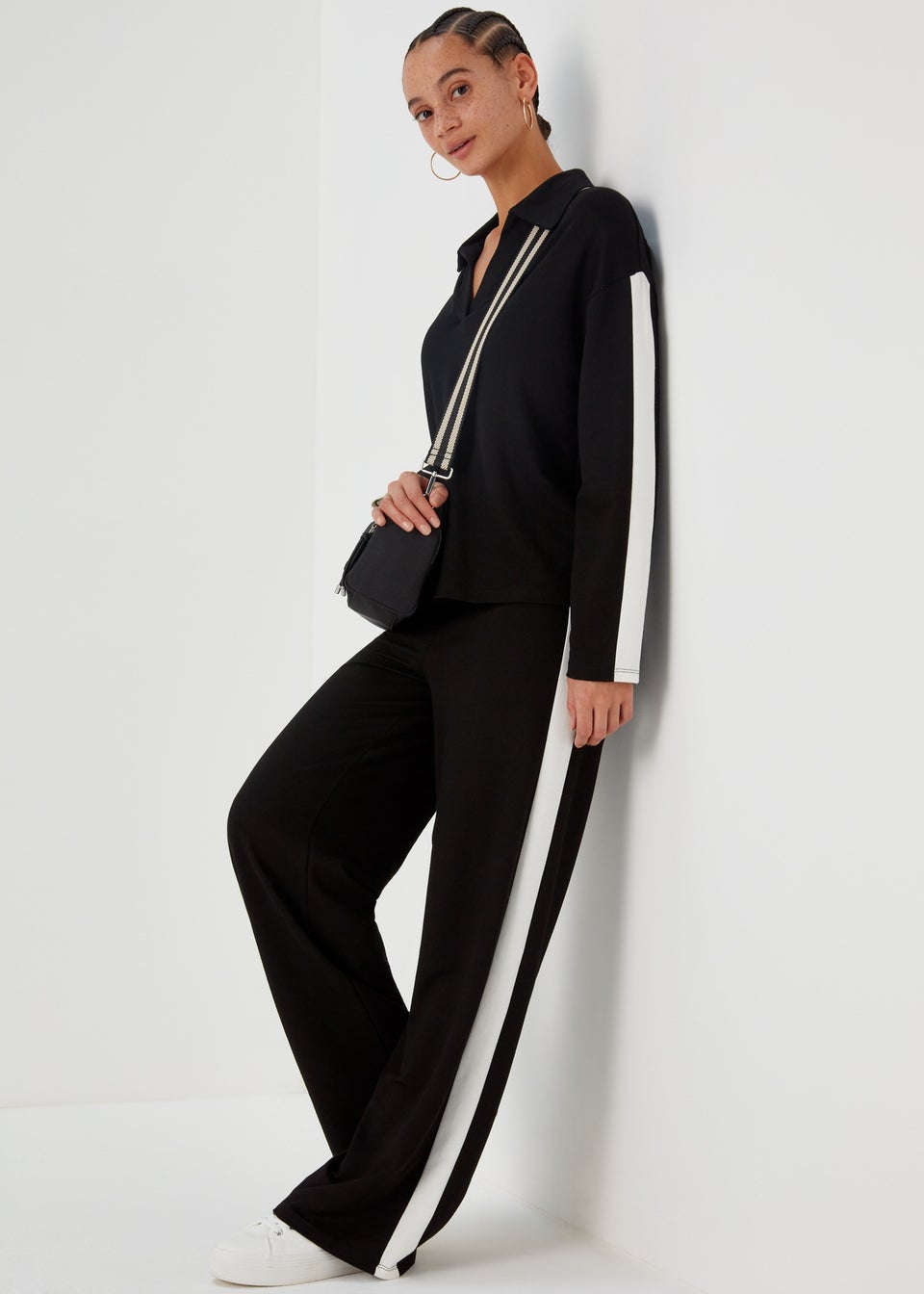 Matalan black dress white collar store