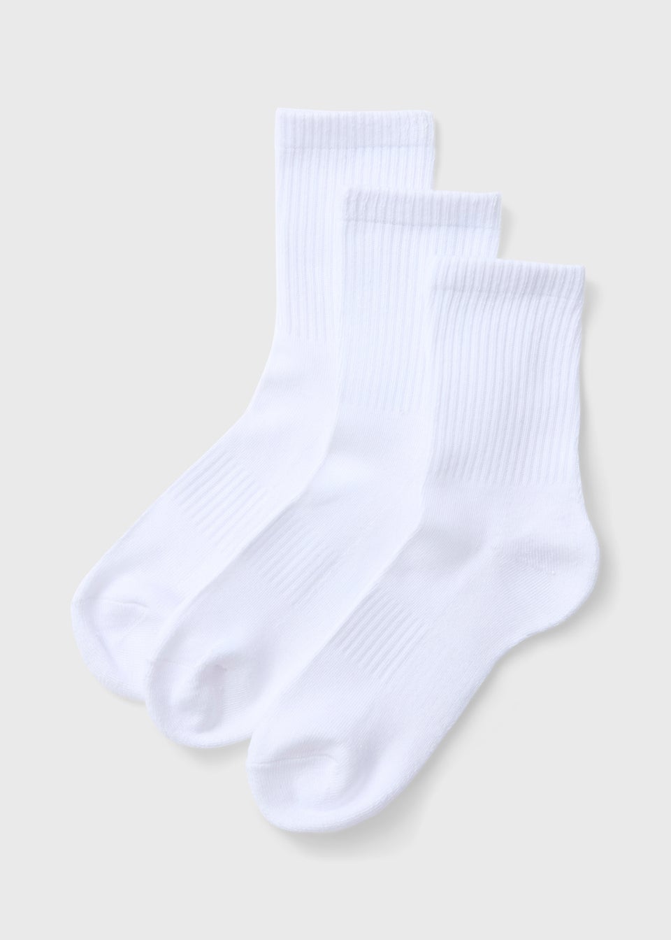 3 Pack Plain White Sports Socks