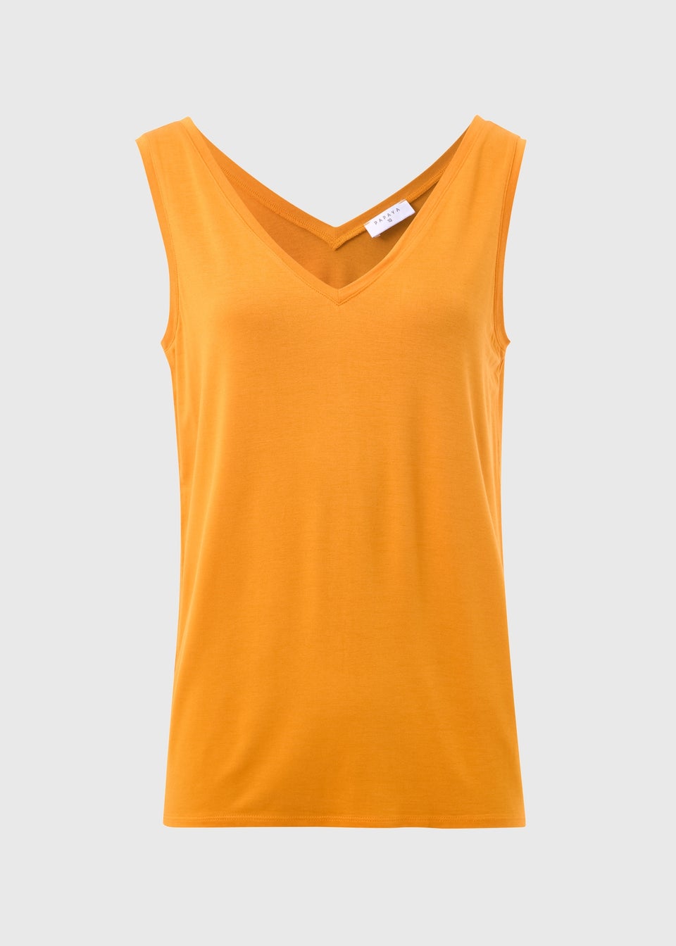 Orange Plain V Neck Vest