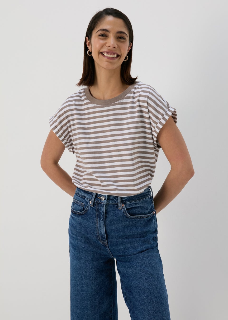 White Stripe Relaxed Fit T-Shirt
