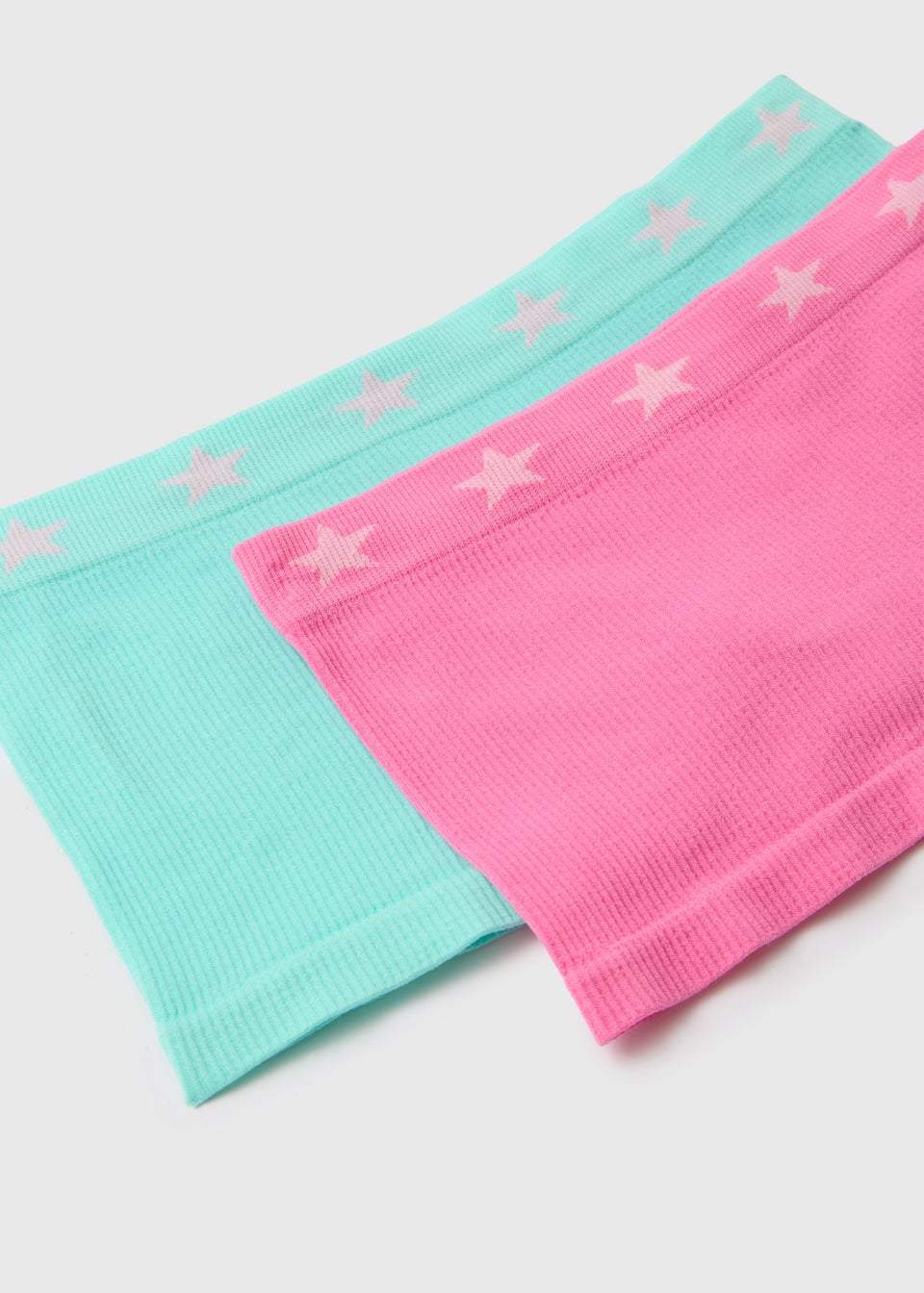 Girls 2 Pack Pink & Blue Ribbed Boxer Shorts (6-13yrs)