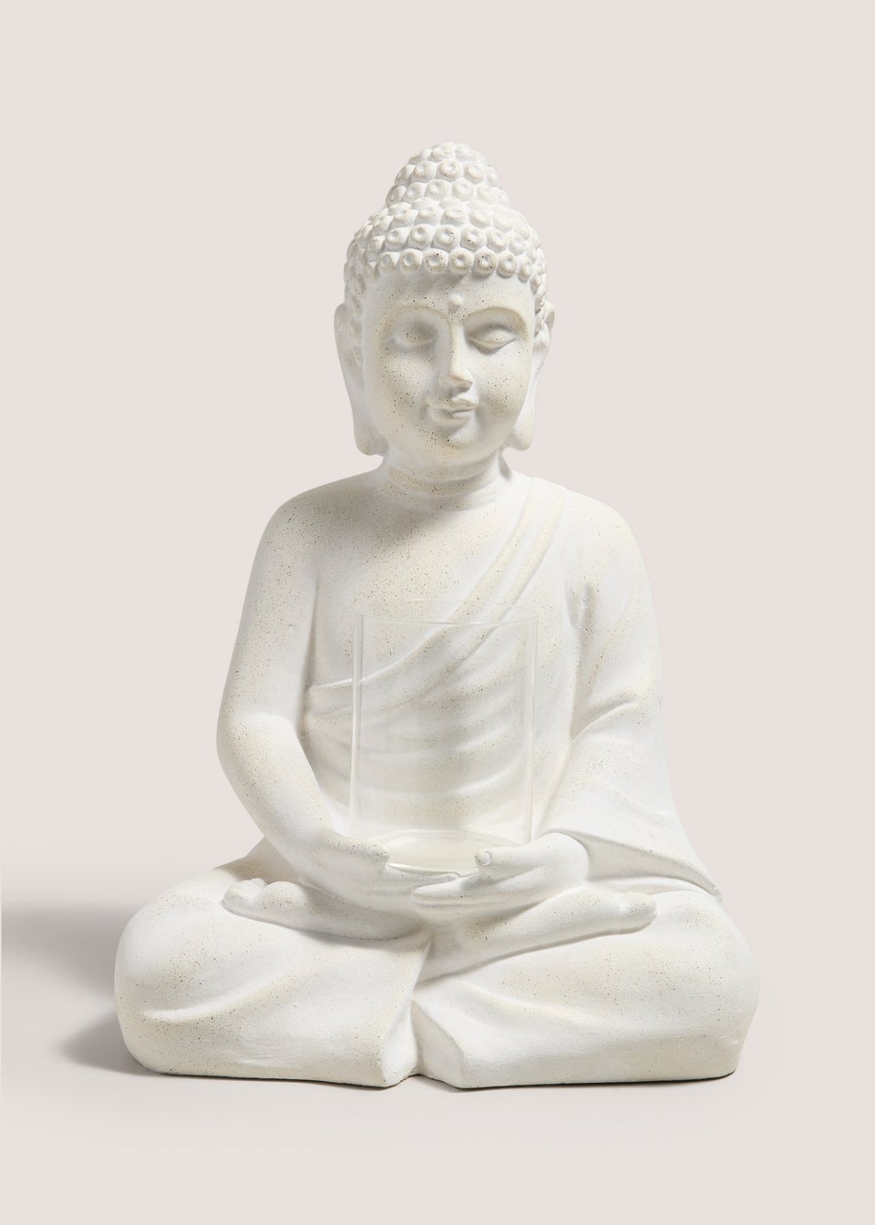 White Large Buddha Candle Holder (30.5cm x 18.5cm x 16.5cm)