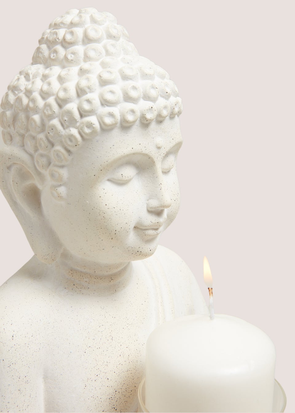 White Large Buddha Candle Holder (30.5cm x 18.5cm x 16.5cm)