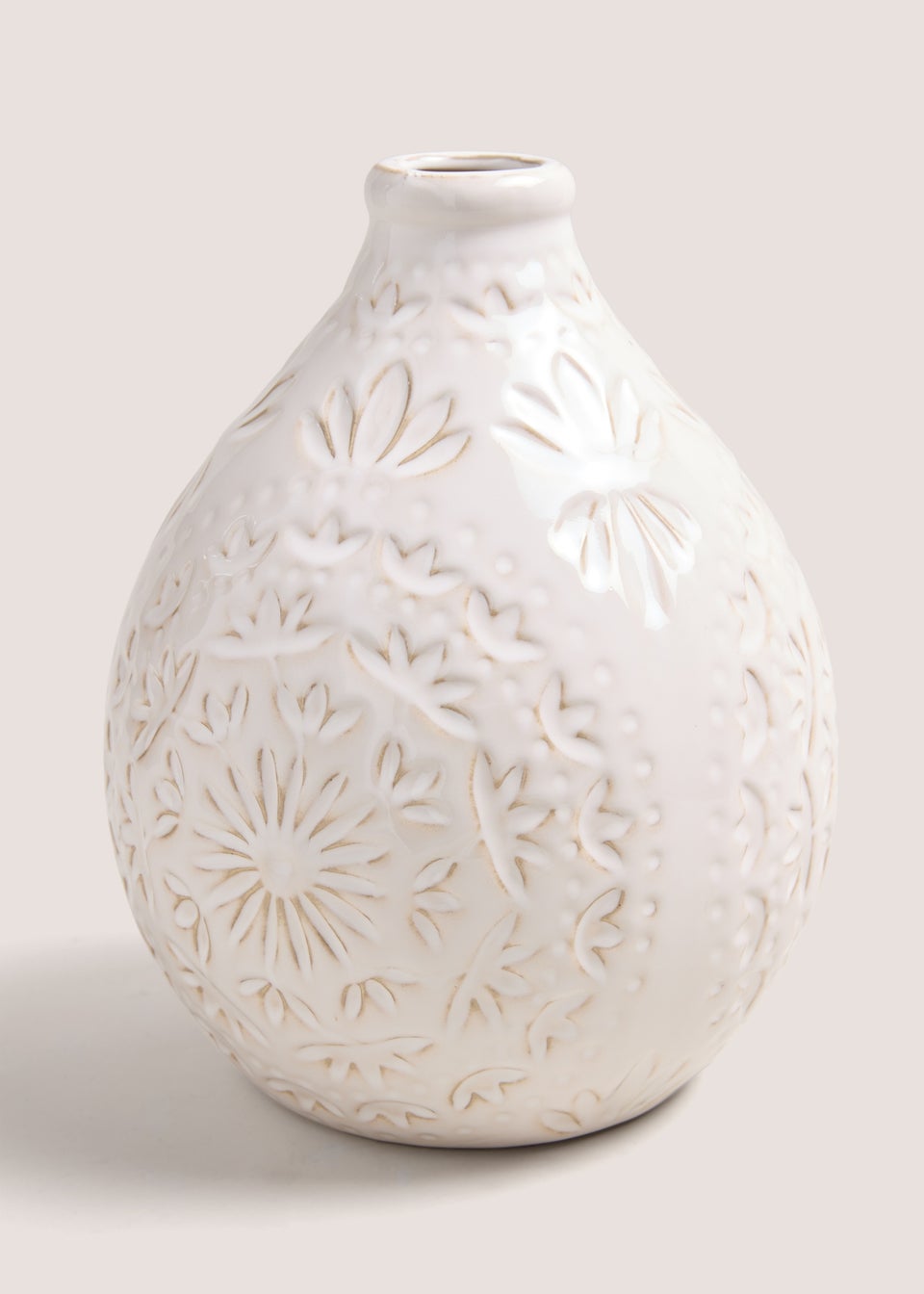 White Textured Vase (18.5cm x 18.5cm x 2cm)