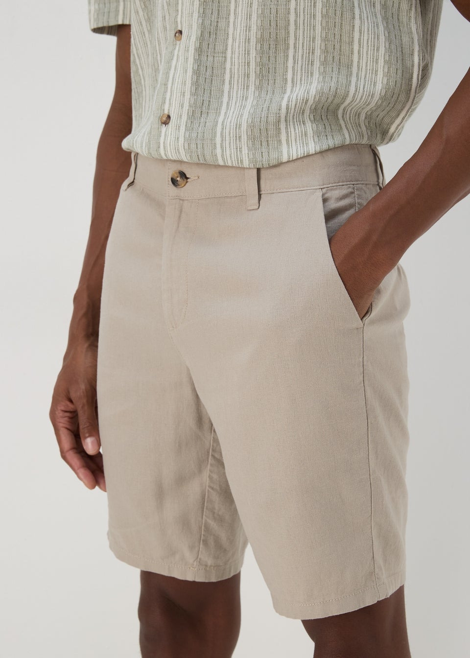 Stone Linen Chino Shorts