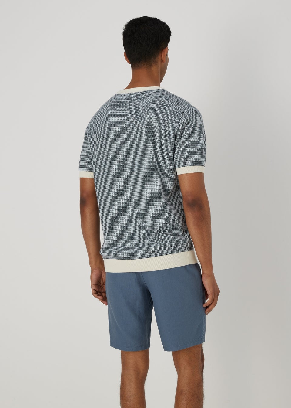Blue Linen Chino Shorts