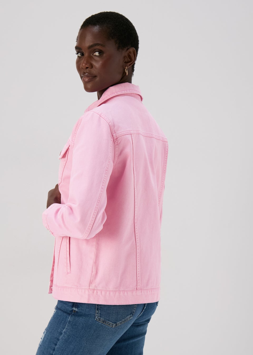 Bright pink jean jacket online