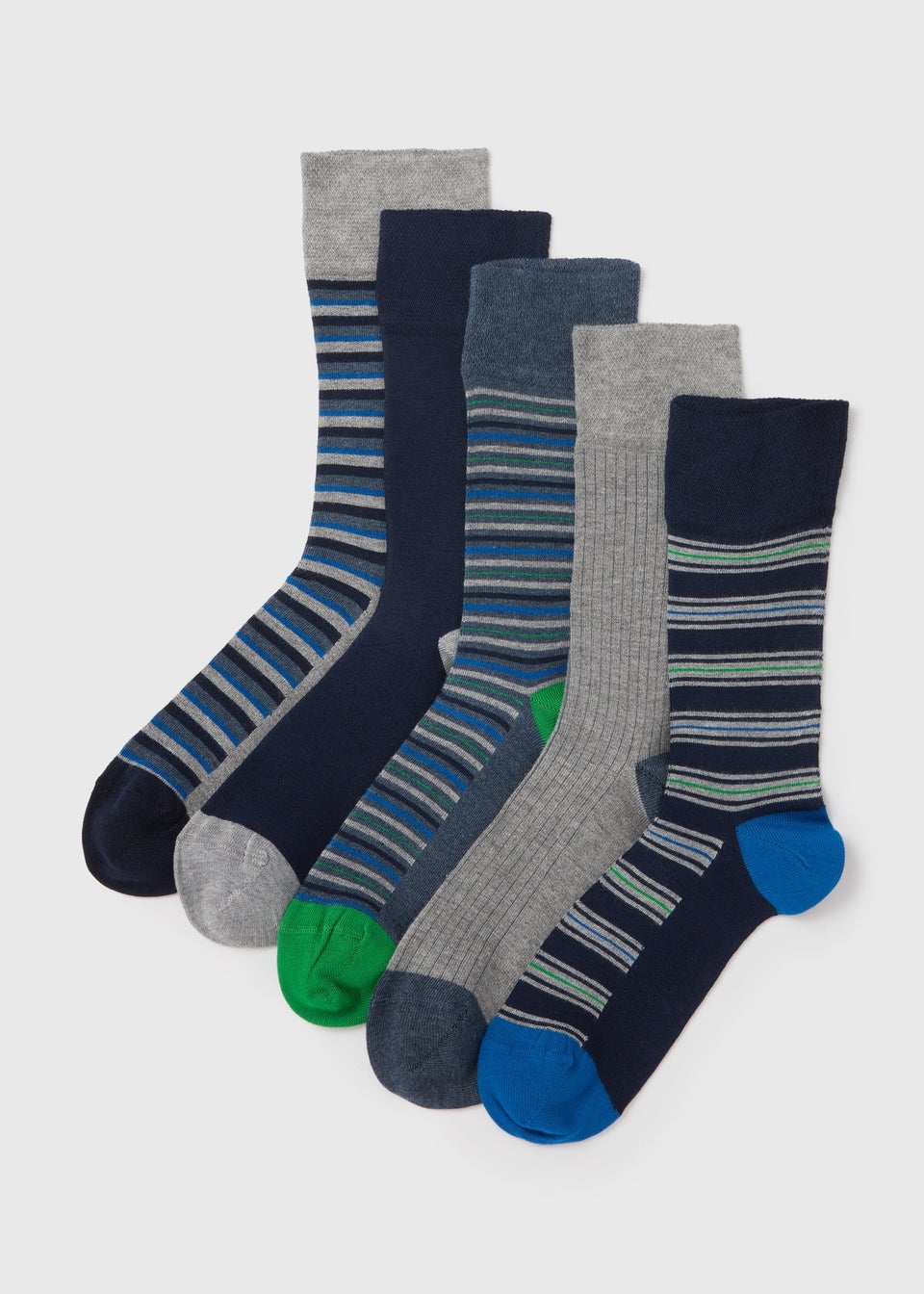 5 Pack Multicoloured Striped Socks
