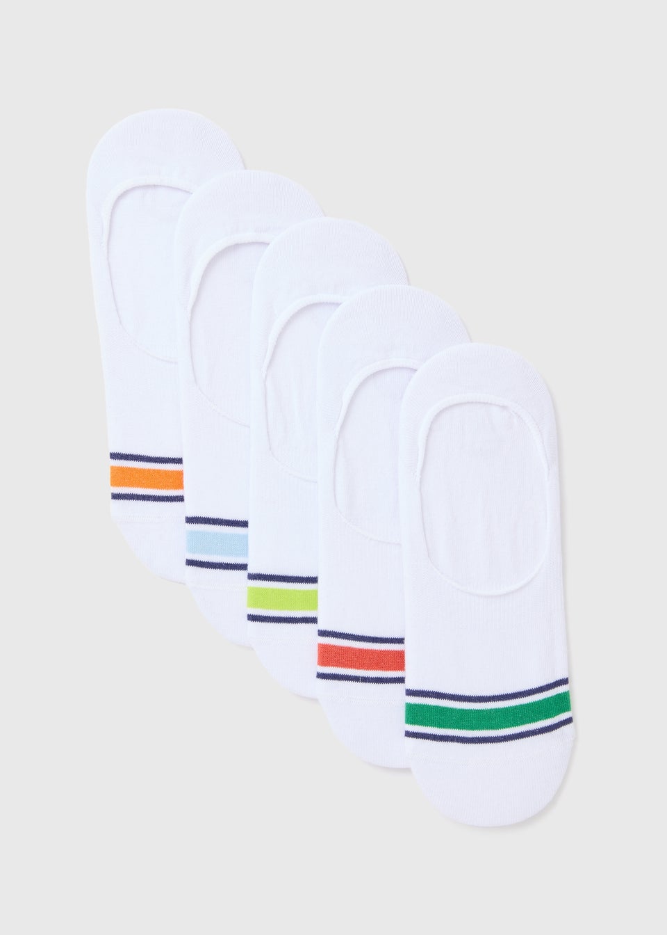 5 Pack White Invisible Design Socks